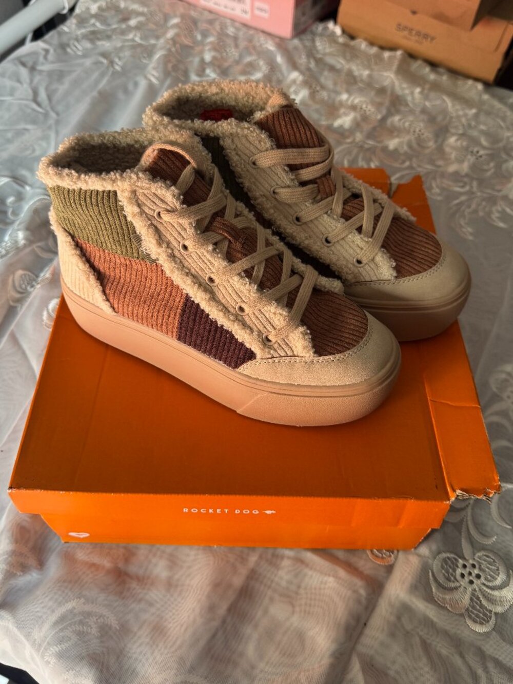 Rocket Dog Flair patchwork corduroy platform high-top sneakers